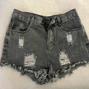 Black Denim Shorts